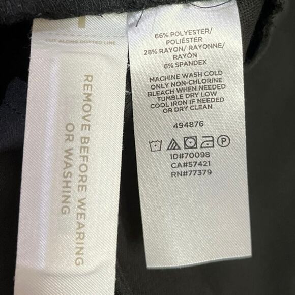 ANN Taylor Women's Black High Rise Flat Front Ankle Straight Dress Pants Size 14 - Picture 4 of 4